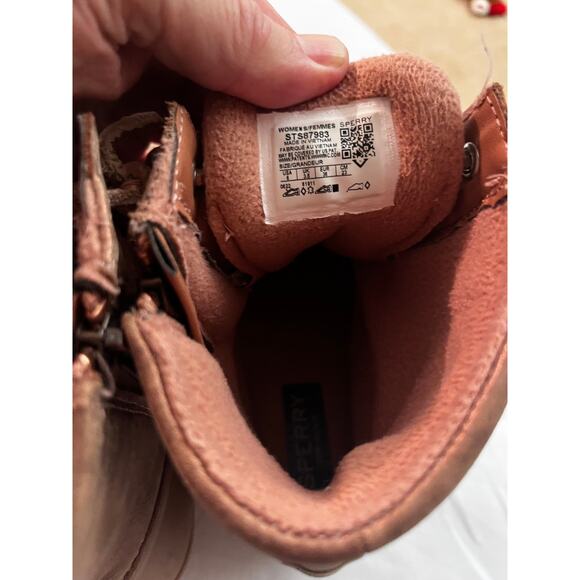 Sperry Duck Boots Women’s 6 Brown Leather Waterproof Lace-Up Ankle - Picture 4 of 6